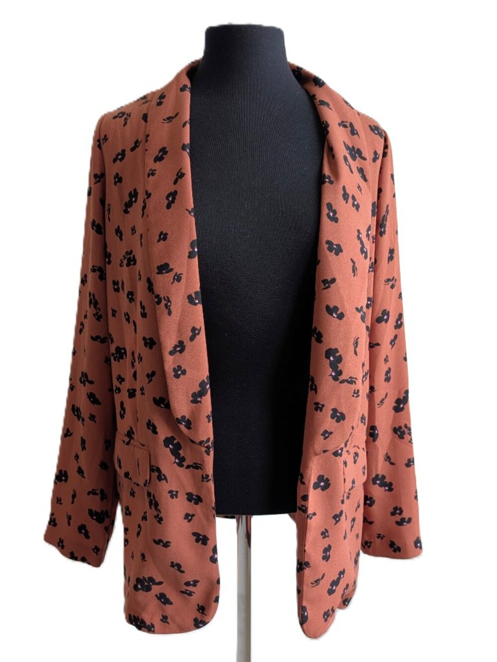 LEITH Rust Floral Open-Front Blazer | Small - Picture 3 of 9